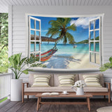 Wandteppich Ulticool View Beach Sea Palm Hammock Home – Accessoires und Dekorationen Naty Shop