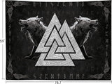 Wandteppich Wikinger Wolf Totem schwarz weiß Meditation Runen Startseite – Accessoires und Dekorationen Naty Shop