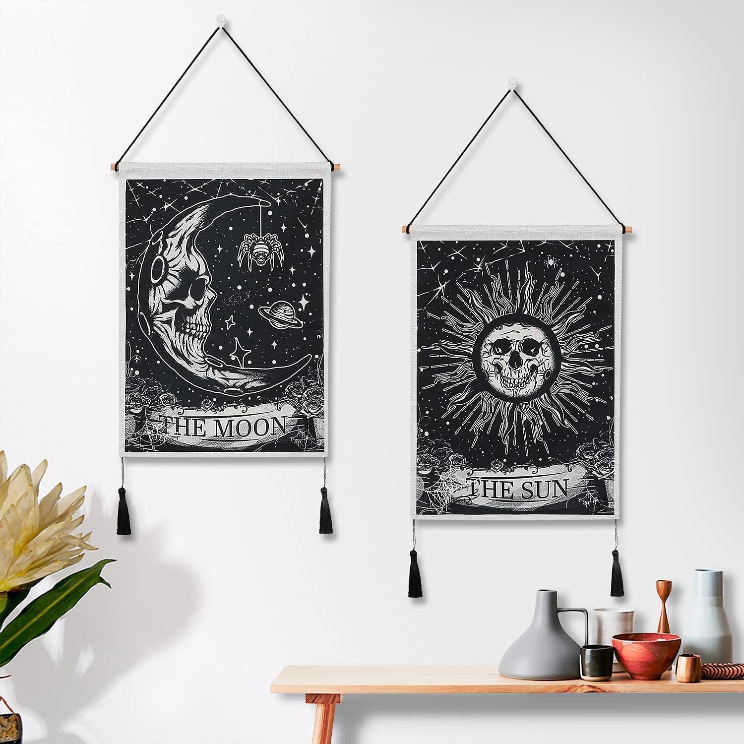 Wandteppich Weldomcor Tarot-Totenkopf-Set Sonne Startseite – Accessoires und Dekorationen Naty Shop