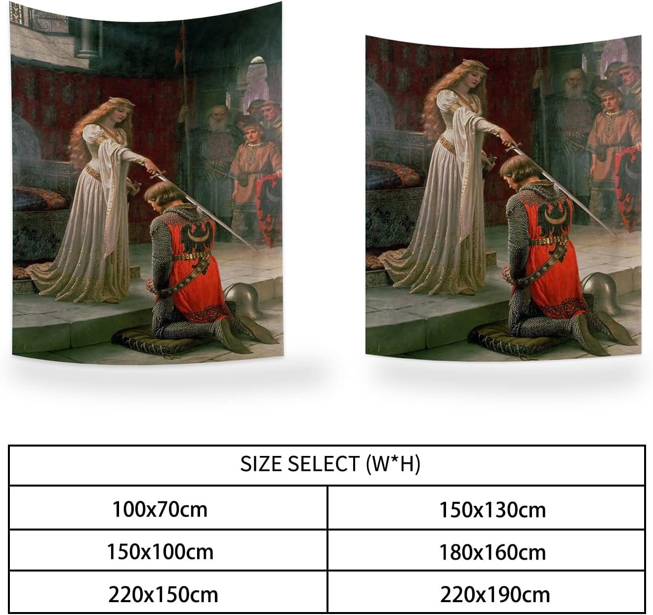 Wandteppich Yongfoto Ritter Ölgemälde Mittelalter England Zuhause – Accessoires und Dekorationen Naty Shop