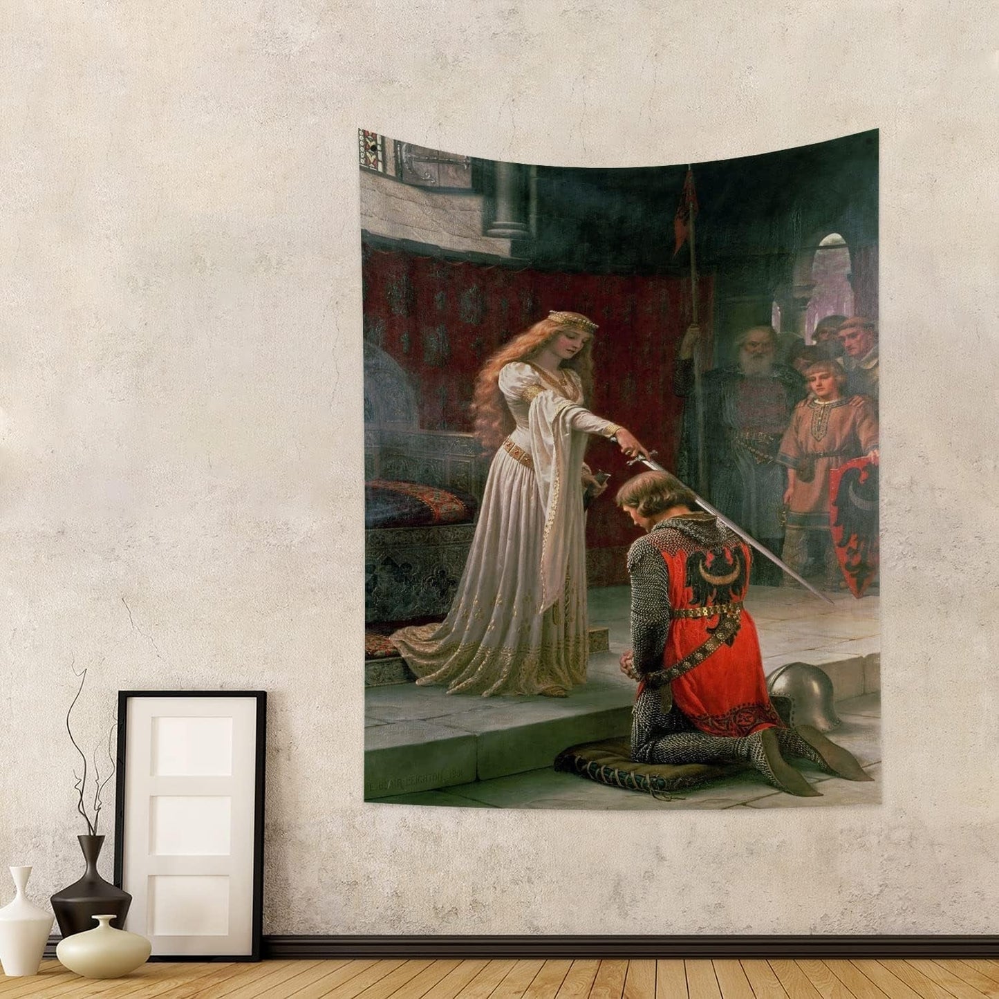 Wandteppich Yongfoto Ritter Ölgemälde Mittelalter England Zuhause – Accessoires und Dekorationen Naty Shop