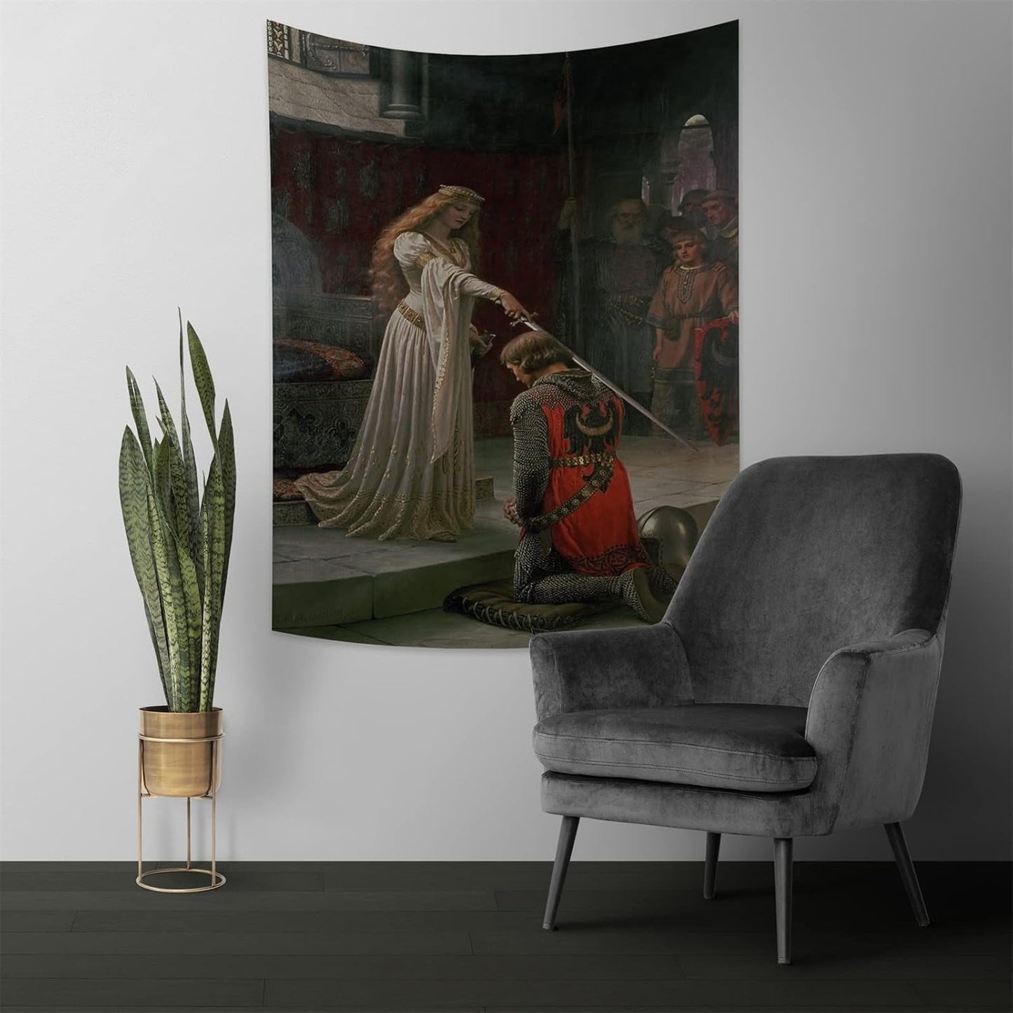 Wandteppich Yongfoto Ritter Ölgemälde Mittelalter England Zuhause – Accessoires und Dekorationen Naty Shop