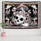 Gobelin Yugarlibi rosa Totenkopf Pilze Skelett Zuhause – Accessoires und Dekorationen Naty Shop