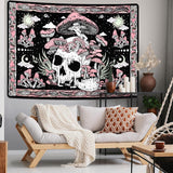 Gobelin Yugarlibi rosa Totenkopf Pilze Skelett Zuhause – Accessoires und Dekorationen Naty Shop