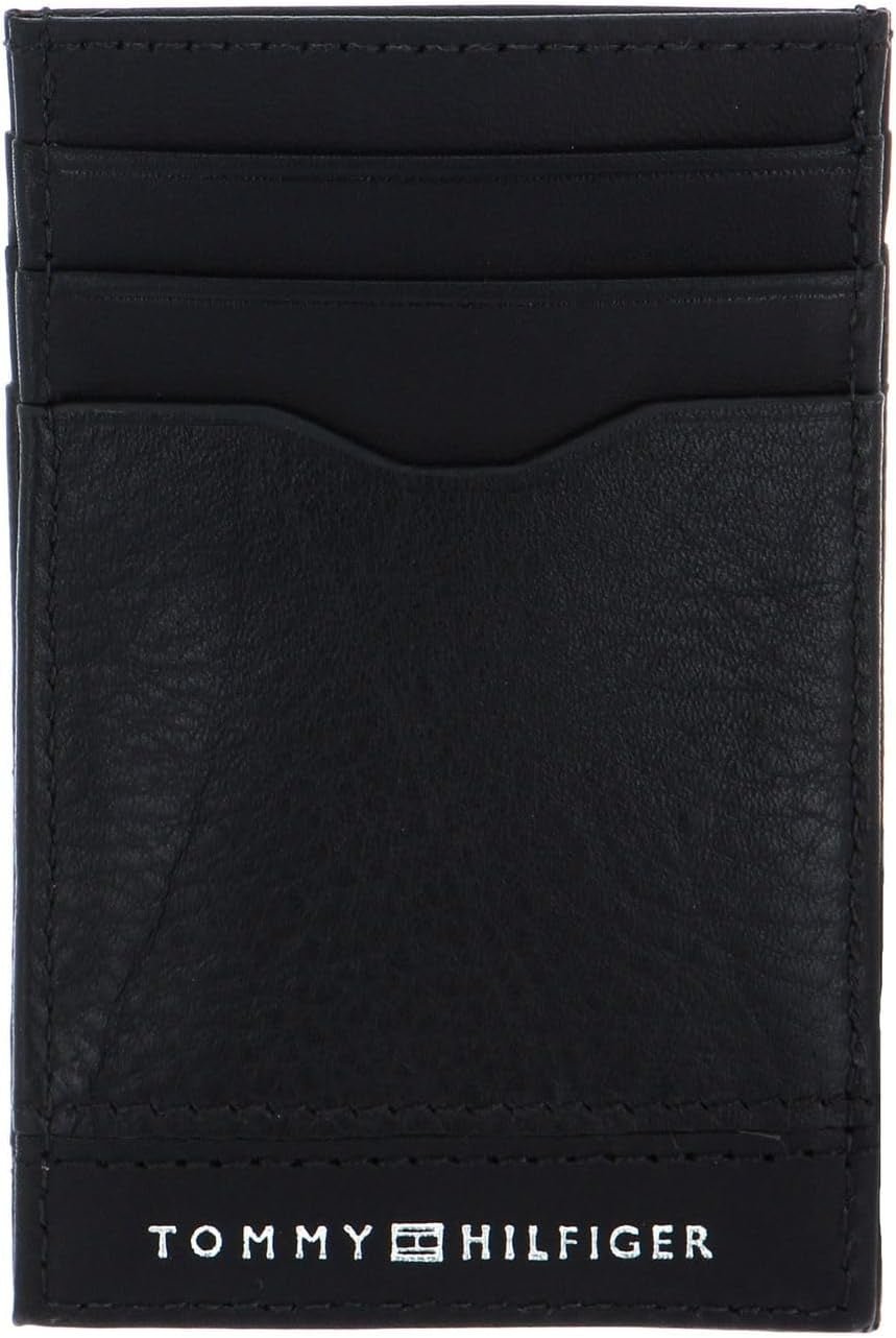 Tommy Hilfiger Herren-TH-Central-Kartenhalter, Bi-Fold-Geldbörse, Schwarz, Einheitsgröße Herren-Geldbörse Naty Shop