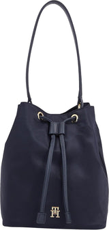Tommy Hilfiger Damen Poppy Bucket Aw0aw15218 Taschen, Einheitsgröße Damentaschen Naty Shop Blau (Space Blue)