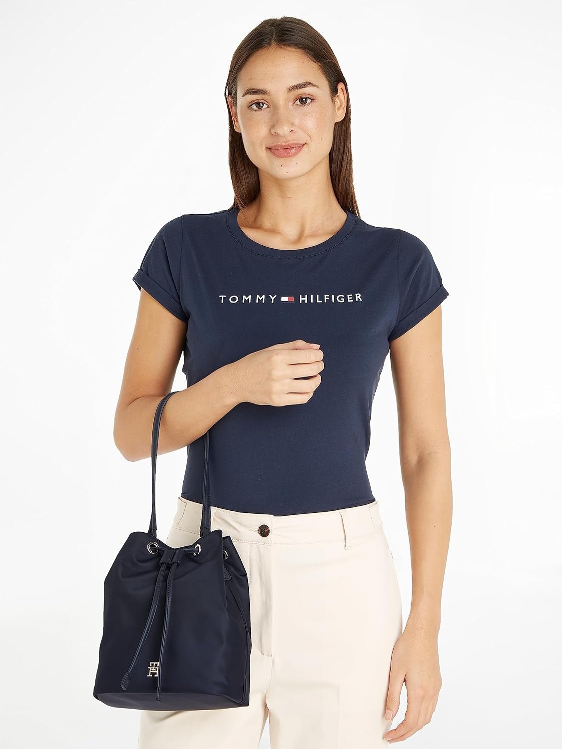 Tommy Hilfiger Damen Poppy Bucket Aw0aw15218 Taschen, Einheitsgröße Damentaschen Naty Shop