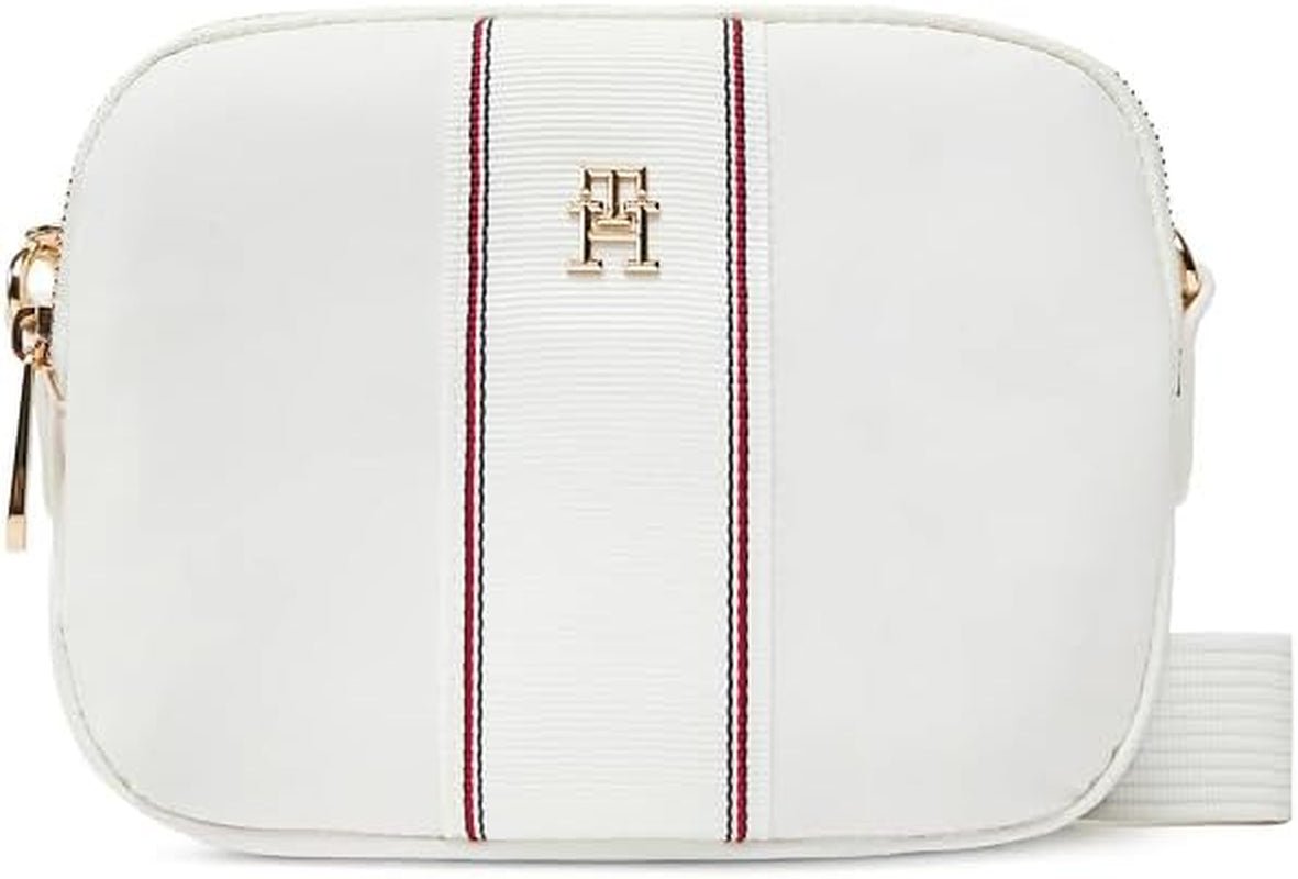 TOMMY HILFIGER Damen Poppy Kameratasche Body Aw0aw17230 Crossover-Gepäck und Reiseausrüstung Naty Shop Weiß (Ecru Body)