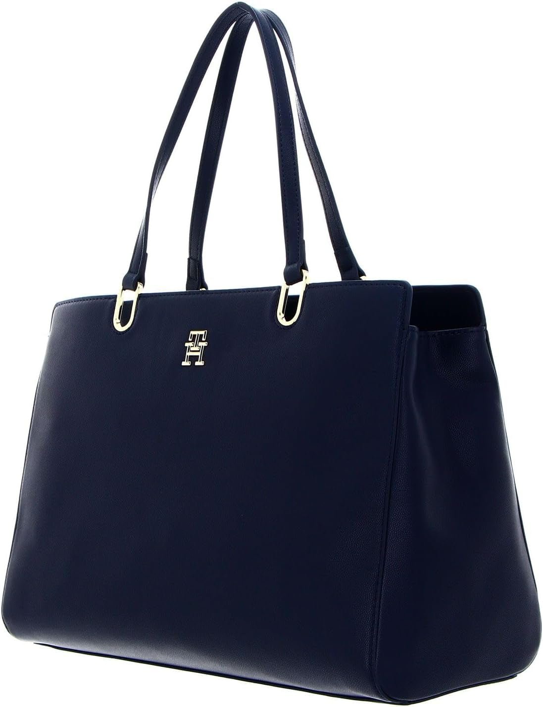 Tommy Hilfiger Damentasche TH Timeless Satchel mit Innentaschen, Blau (Space Blue), Einheitsgröße Damentaschen Naty Shop
