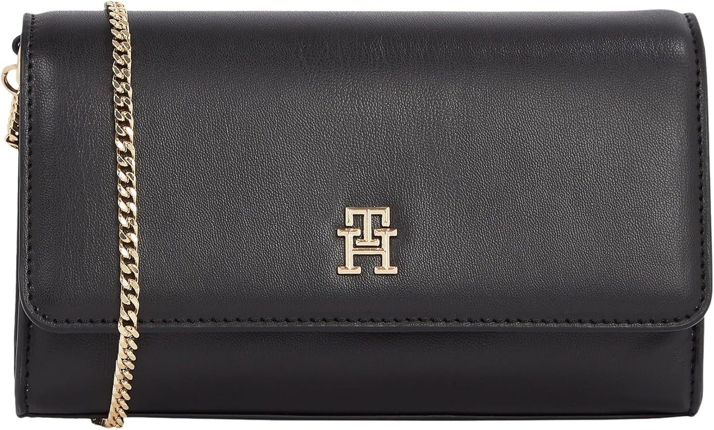 Tommy Hilfiger Umhängetasche Eternity Chain Crossover Umhängetaschen Damen Naty Shop Schwarz (Schwarz)