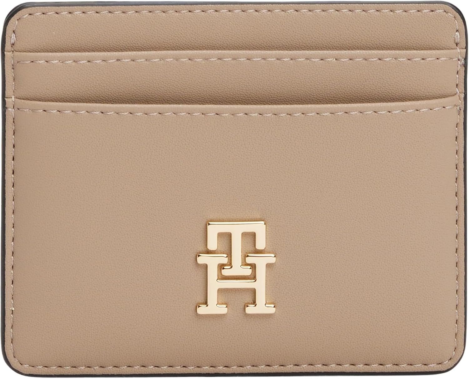 Tommy Hilfiger Damen-Kartenetui Damen mit Logo, Beige (Coastal Taupe), Einheitsgröße Herrenbrieftasche Naty Shop Standardtitel