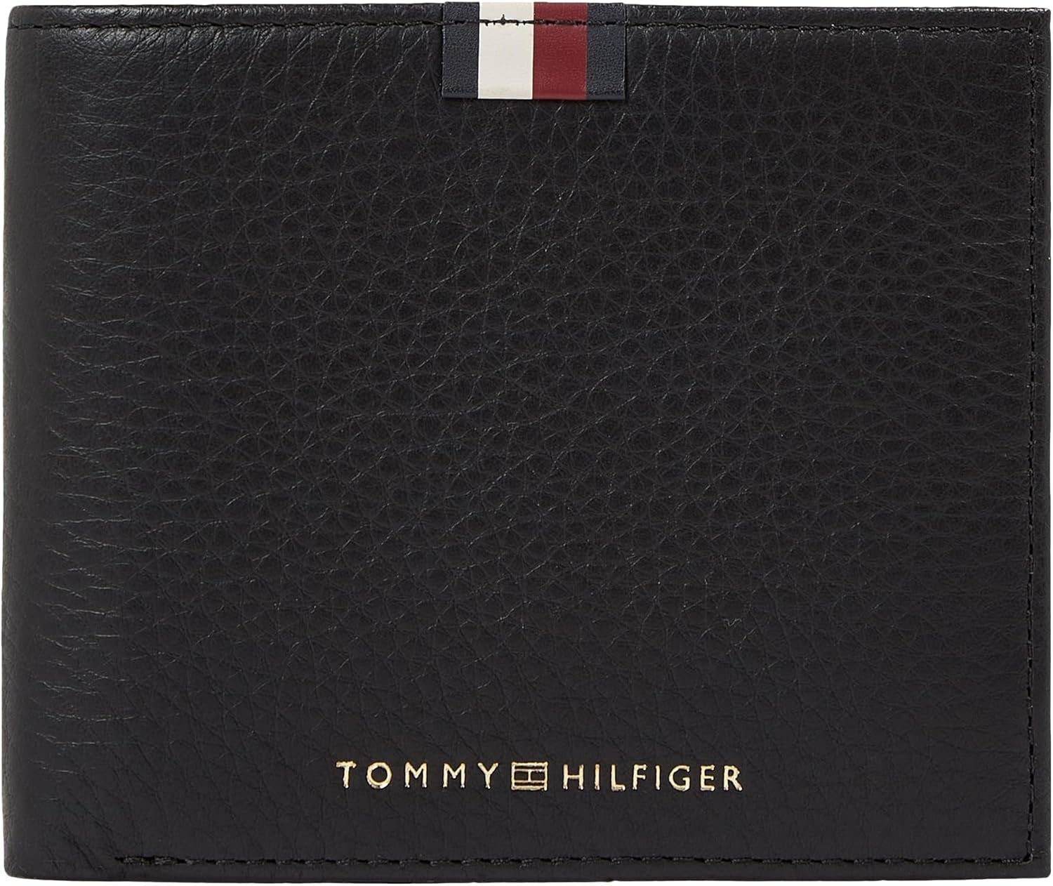 Tommy Hilfiger Herren Th Prem Lea Cc and Coin Am0am11265 Geldbörsen Herren Geldbörse Naty Shop Schwarz (schwarz) Os