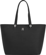 Tommy Hilfiger Shopper Tasche Großes Emblem Taschen Damen Naty Shop Schwarz (black)
