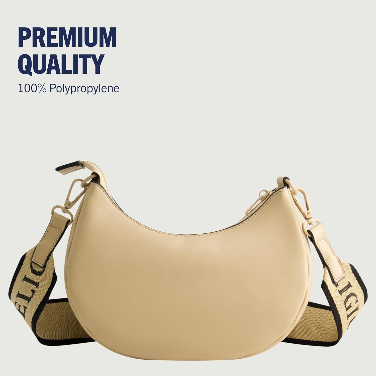 True Religion Damen-Umhängetasche, halbmondförmige Hobo-Handtasche mit verstellbarem, abnehmbarem Riemen und Hufeisen-Logo, Damentaschen, Naty Shop