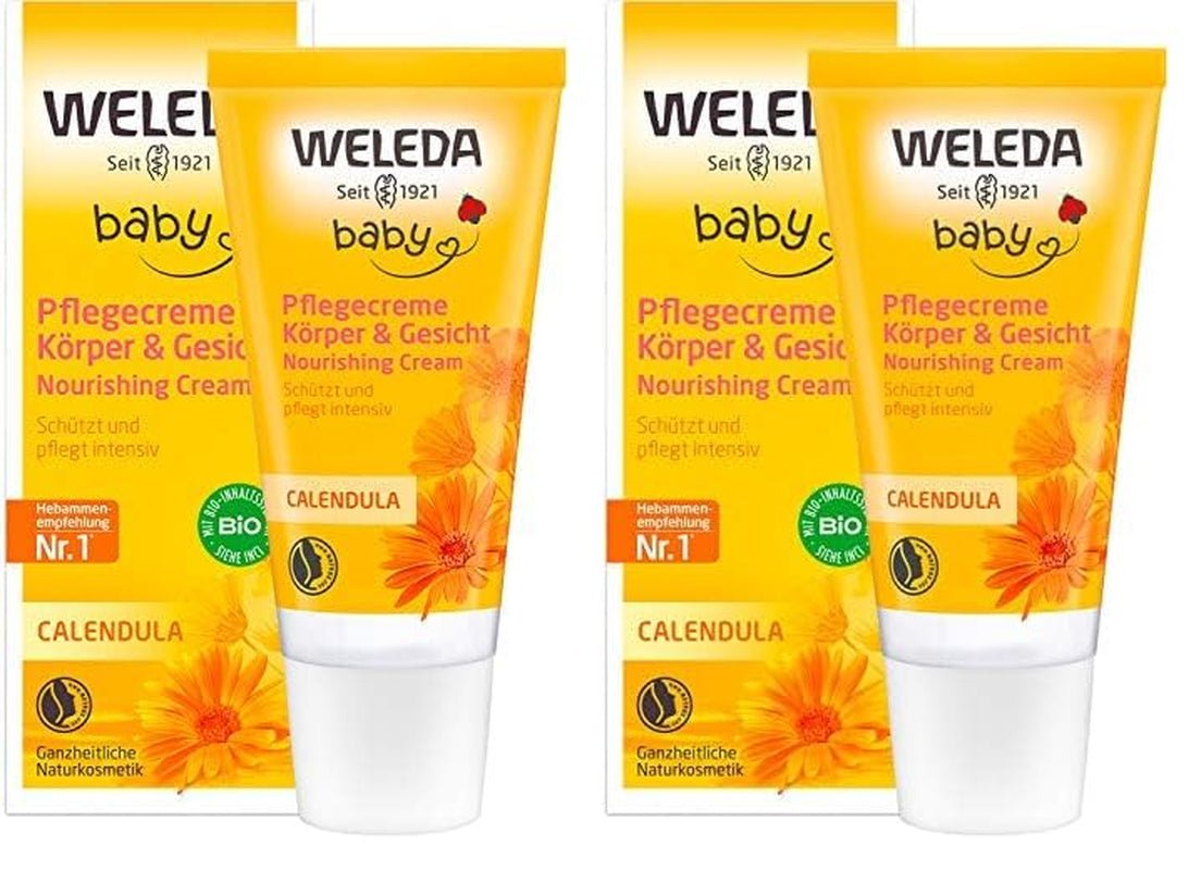 WELEDA Bio Baby Calendula Pflegecreme Körper & Gesicht 30ml – Gesichtscreme / Hautcreme für Naturkosmetik mit Sesamöl und Lanolin zur Pflege trockener Haut. Feuchtigkeitsspendende Pflegecreme für Babys und Kinder Kinder - Bade- und Hautpflege Naty Shop Standardtitel