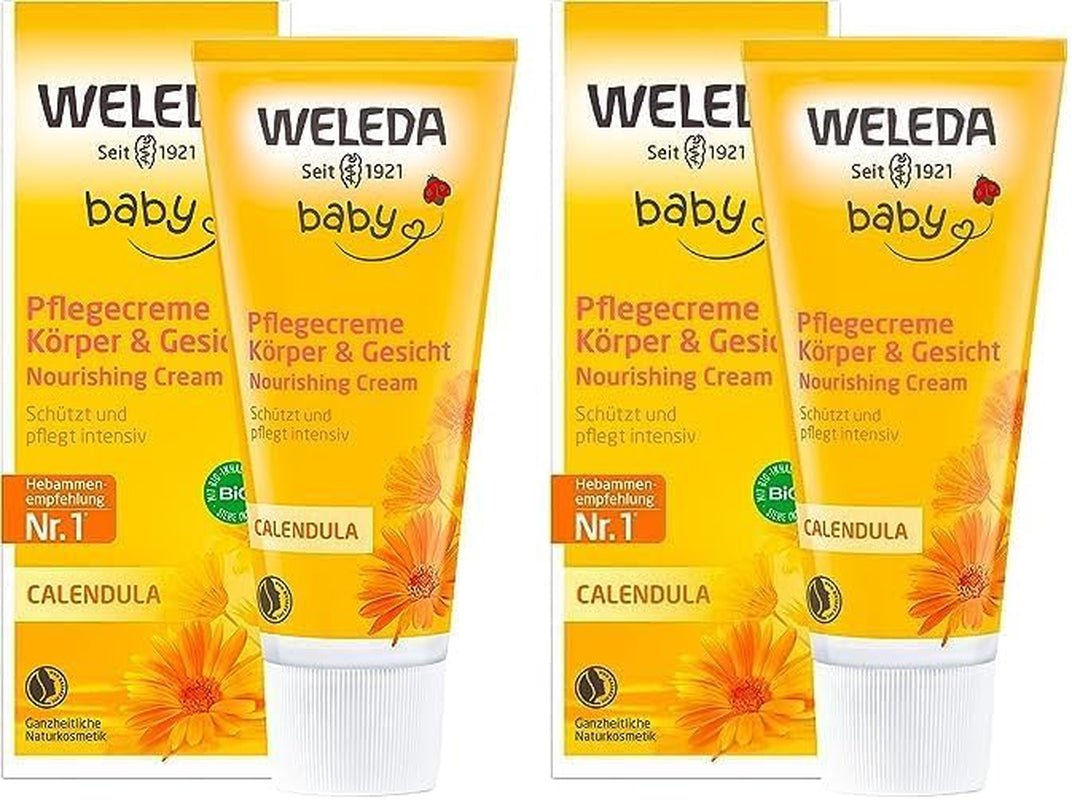 WELEDA Bio Baby Calendula Pflegecreme Körper & Gesicht 75ml – Gesichtscreme / Hautcreme für Naturkosmetik mit Sesamöl und Lanolin zur Pflege trockener Haut. Feuchtigkeitsspendende Pflegecreme für Babys und Kinder Kinder - Bade- und Hautpflege Naty Shop Standardtitel