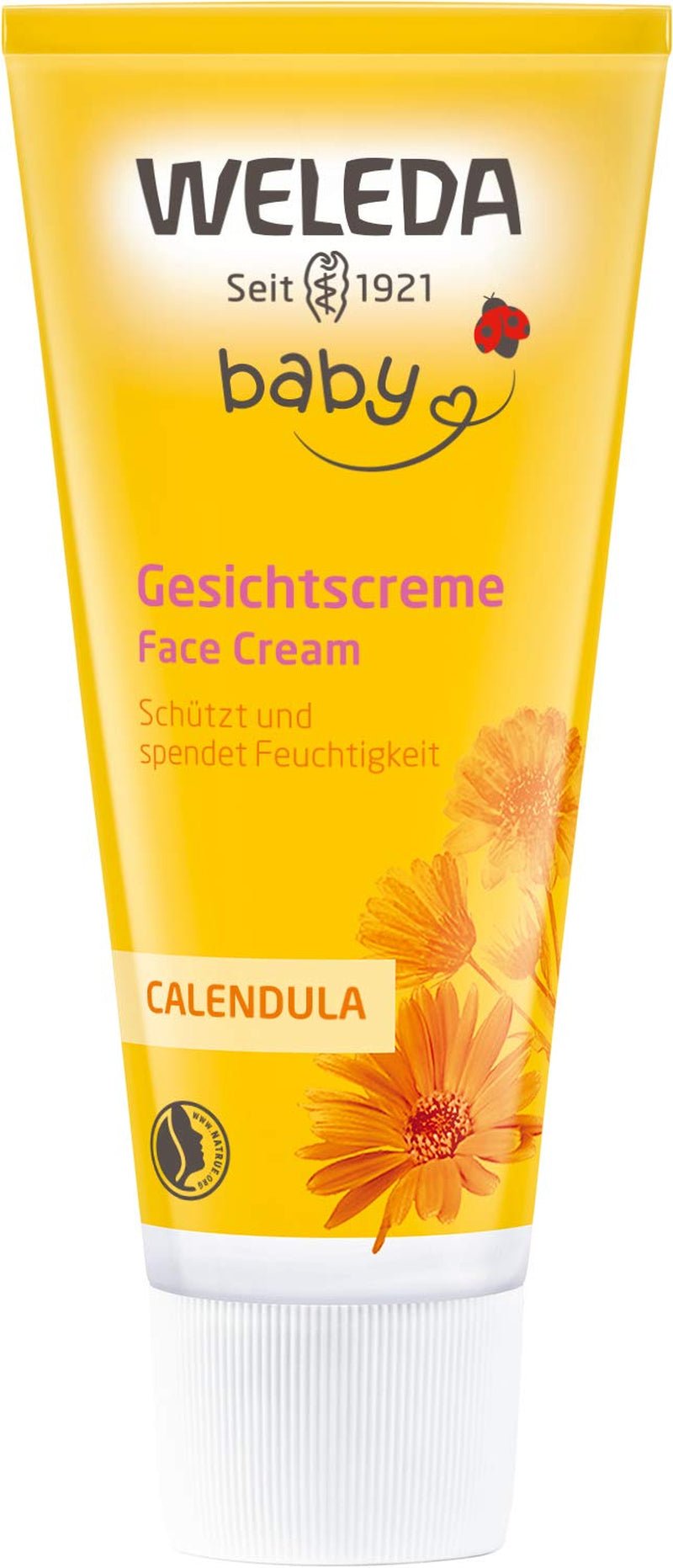 WELEDA Bio-Baby-Calendula-Gesichtscreme – Naturkosmetische Feuchtigkeitscreme mit Mandelöl und Bienenwachs zur Pflege trockener Haut. Natürliche Gesichtspflegecreme für Babys und Kinder (1x 50 ml) Kinder - Bade- und Hautpflege Naty Shop