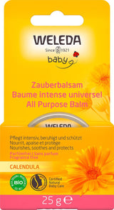 WELEDA Organic Baby Calendula Magic Balm – Universeller Balsam aus Naturkosmetik für Gesicht und Körper zur Pflege und Beruhigung trockener Haut und Lippen. Universeller, reichhaltiger Balsam für Babys und Kinder (1x 25g) Kinder - Bade- und Hautpflege Naty Shop