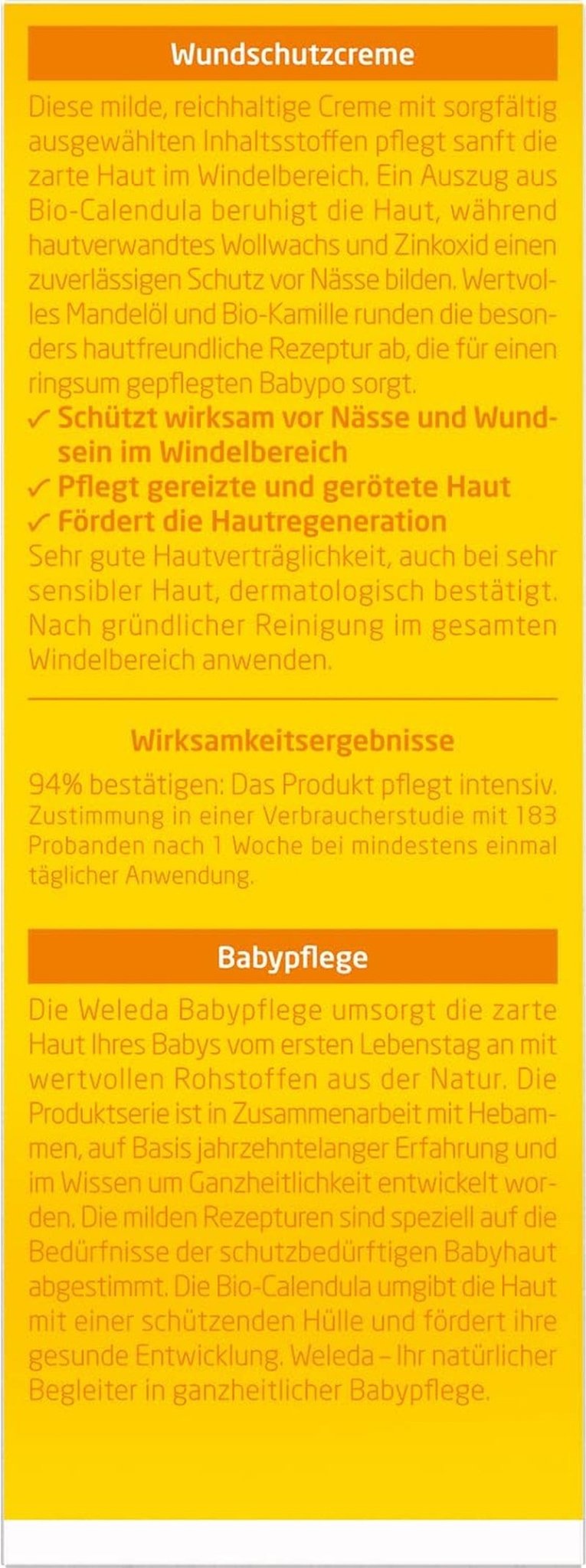 WELEDA Bio Baby-Calendula-Wundschutzcreme 75 ml – Naturkosmetische Wundsalbe / Babycreme zum Schutz der empfindlichen Babyhaut im Windelbereich. Hilft bei Rötungen, gereizter Haut und Schmerzen. Kinder – Bath and Skincare Naty Shop