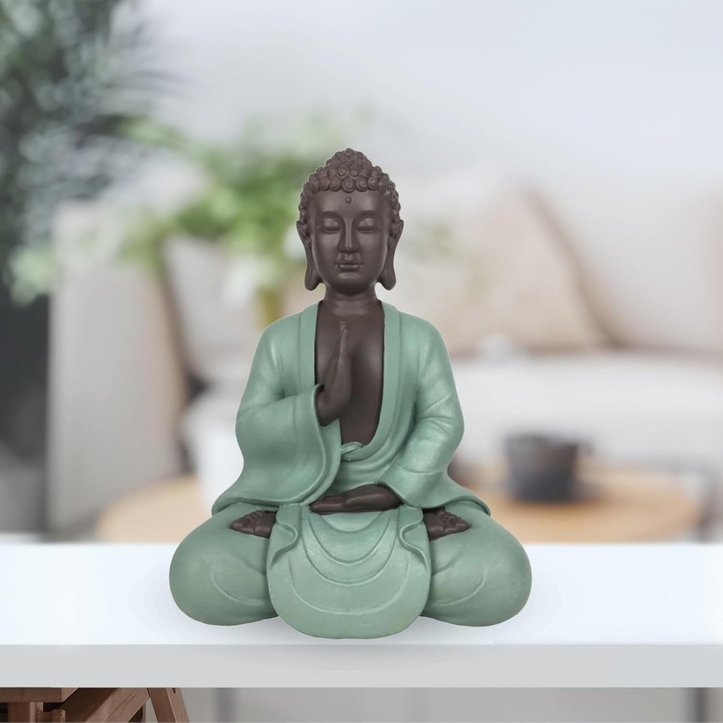 Zen Arôme SBM5 Zen Bodhi Statue, grün/braun, 20 cm hoch Statuetten und Skulpturen Naty Shop