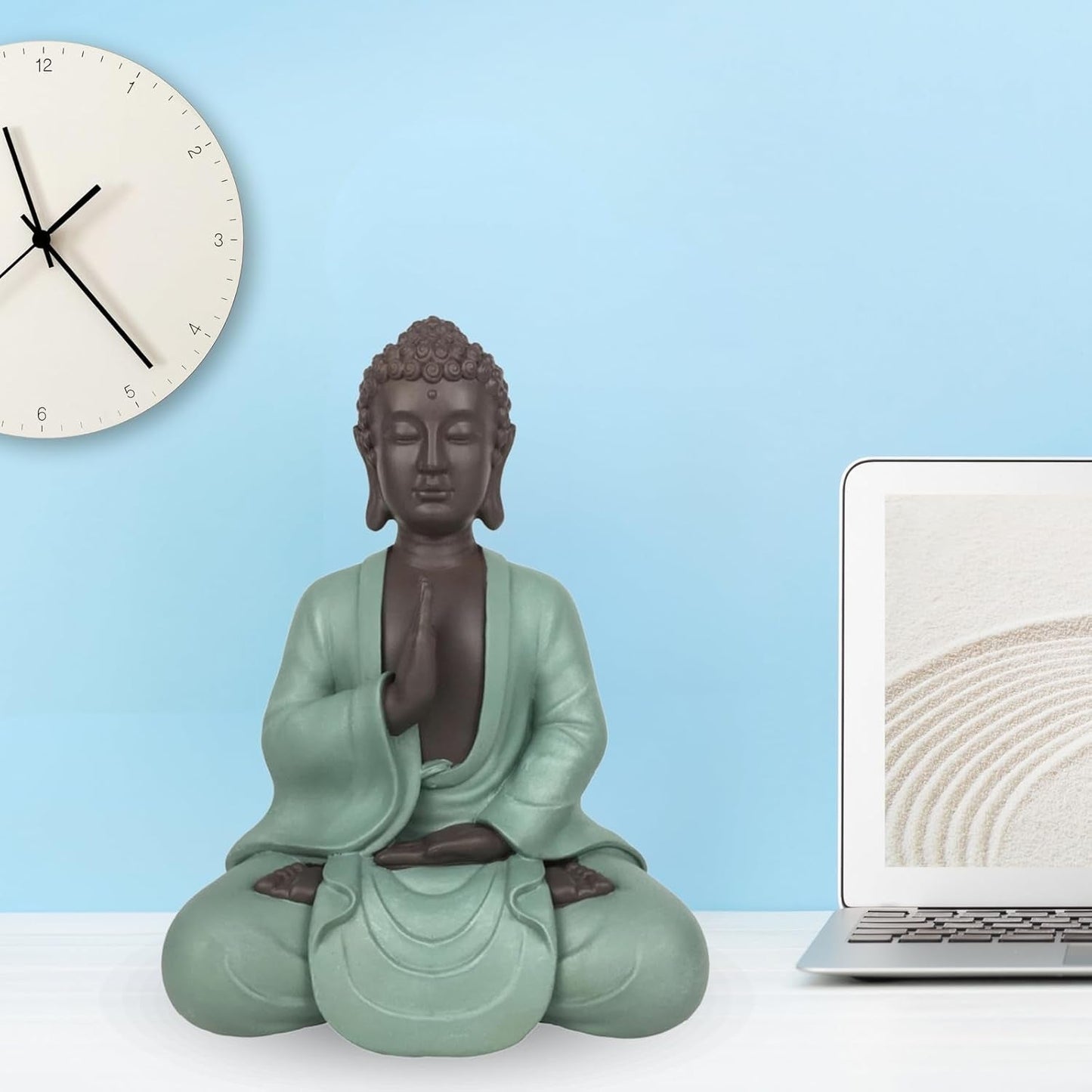 Zen Arôme SBM5 Zen Bodhi Statue, grün/braun, 20 cm hoch Statuetten und Skulpturen Naty Shop