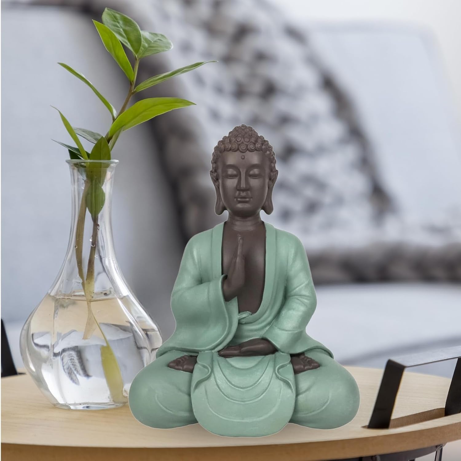 Zen Arôme SBM5 Zen Bodhi Statue, grün/braun, 20 cm hoch Statuetten und Skulpturen Naty Shop