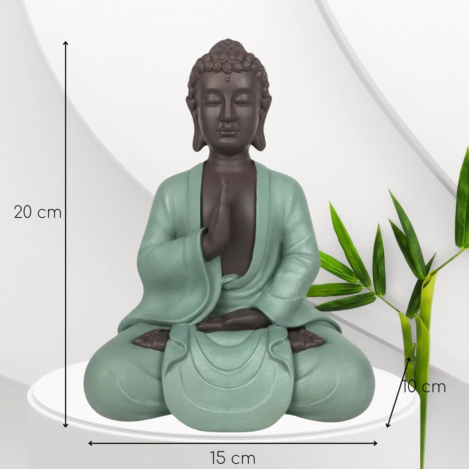 Zen Arôme SBM5 Zen Bodhi Statue, grün/braun, 20 cm hoch Statuetten und Skulpturen Naty Shop