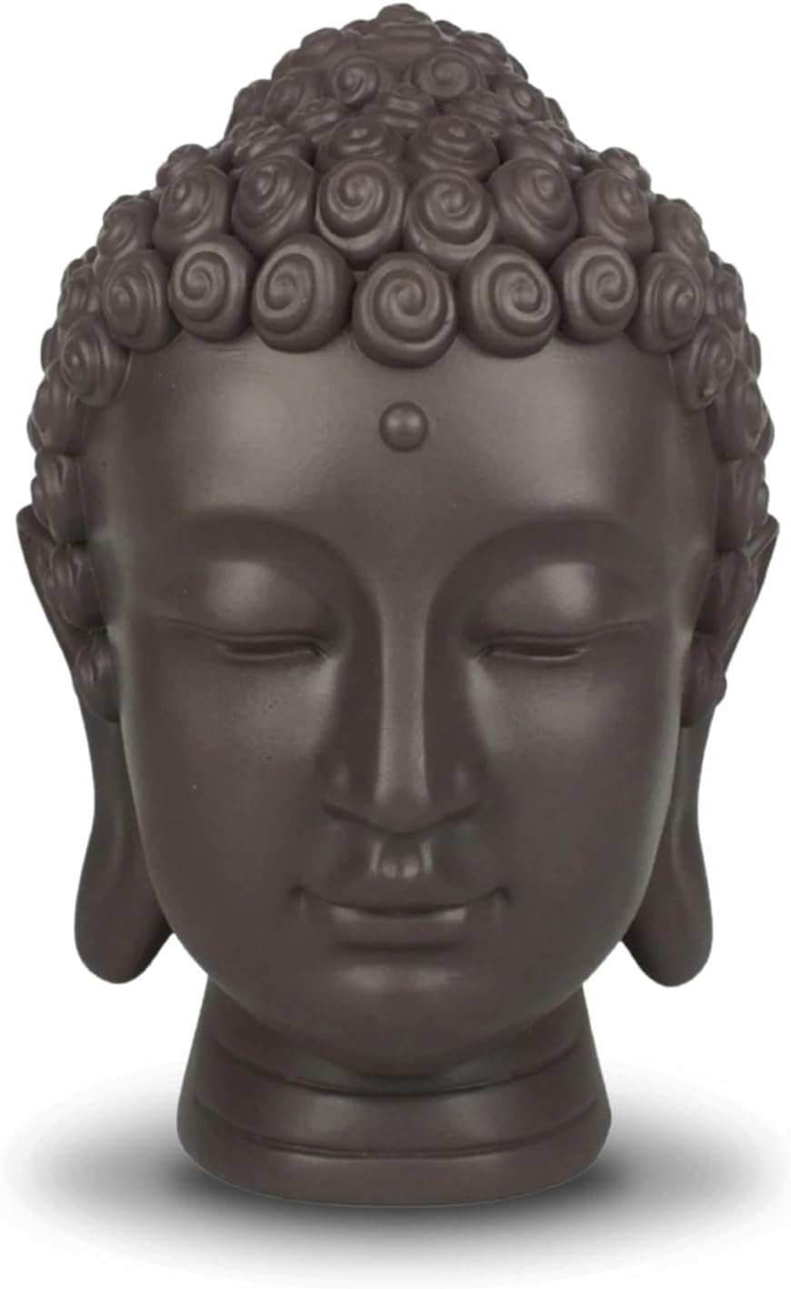 Zen'Light - Buddha-Kopfstatuette - Dekoration für Zen, Meditation und Feng Shui - Geschenk für eine entspannende und spirituelle Atmosphäre - Buddha-Statuette - Höhe: 20 cm - Farbe: grün/braun Statuetten und Skulpturen Naty Shop Standardtitel