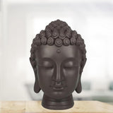 Zen'Light - Statuette mit Buddha-Kopf - Dekoration für Zen, Meditation und Feng Shui - Geschenk für eine entspannende und spirituelle Atmosphäre - Buddha-Statuette - Höhe: 20 cm - Farbe: grün/braun Statuetten und Skulpturen Naty Shop