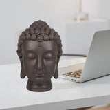 Zen'Light - Statuette mit Buddha-Kopf - Dekoration für Zen, Meditation und Feng Shui - Geschenk für eine entspannende und spirituelle Atmosphäre - Buddha-Statuette - Höhe: 20 cm - Farbe: grün/braun Statuetten und Skulpturen Naty Shop