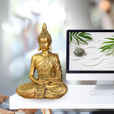 Zen'Light - Statuette mit Buddha-Kopf Sanci - Dekoration für Zen, Meditation und Feng Shui - Geschenk für eine entspannende und spirituelle Atmosphäre - Buddha-Statue - Höhe: 18 cm - Farbe: Gold Statuetten und Skulpturen Naty Shop