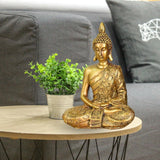 Zen'Light - Statuette mit Buddha-Kopf Sanci - Dekoration für Zen, Meditation und Feng Shui - Geschenk für eine entspannende und spirituelle Atmosphäre - Buddha-Statue - Höhe: 18 cm - Farbe: Gold Statuetten und Skulpturen Naty Shop