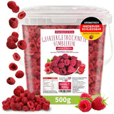 Gefriergetrocknete Himbeeren, KEINE chinesischen Produkte, 500g gefriergetrocknete ganze Früchte, ohne Zusatzstoffe, fruchtig, hergestellt in Deutschland. Trockenprodukte Naty Shop 500 G (1 Packung)